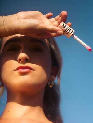 Go To Glossy Balm - Italian Soda - Pink Milkshake Shimmer - Model Image