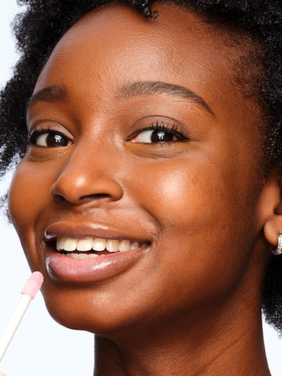 Go To Glossy Balm - Italian Soda - Pink Milkshake Shimmer - Model Image