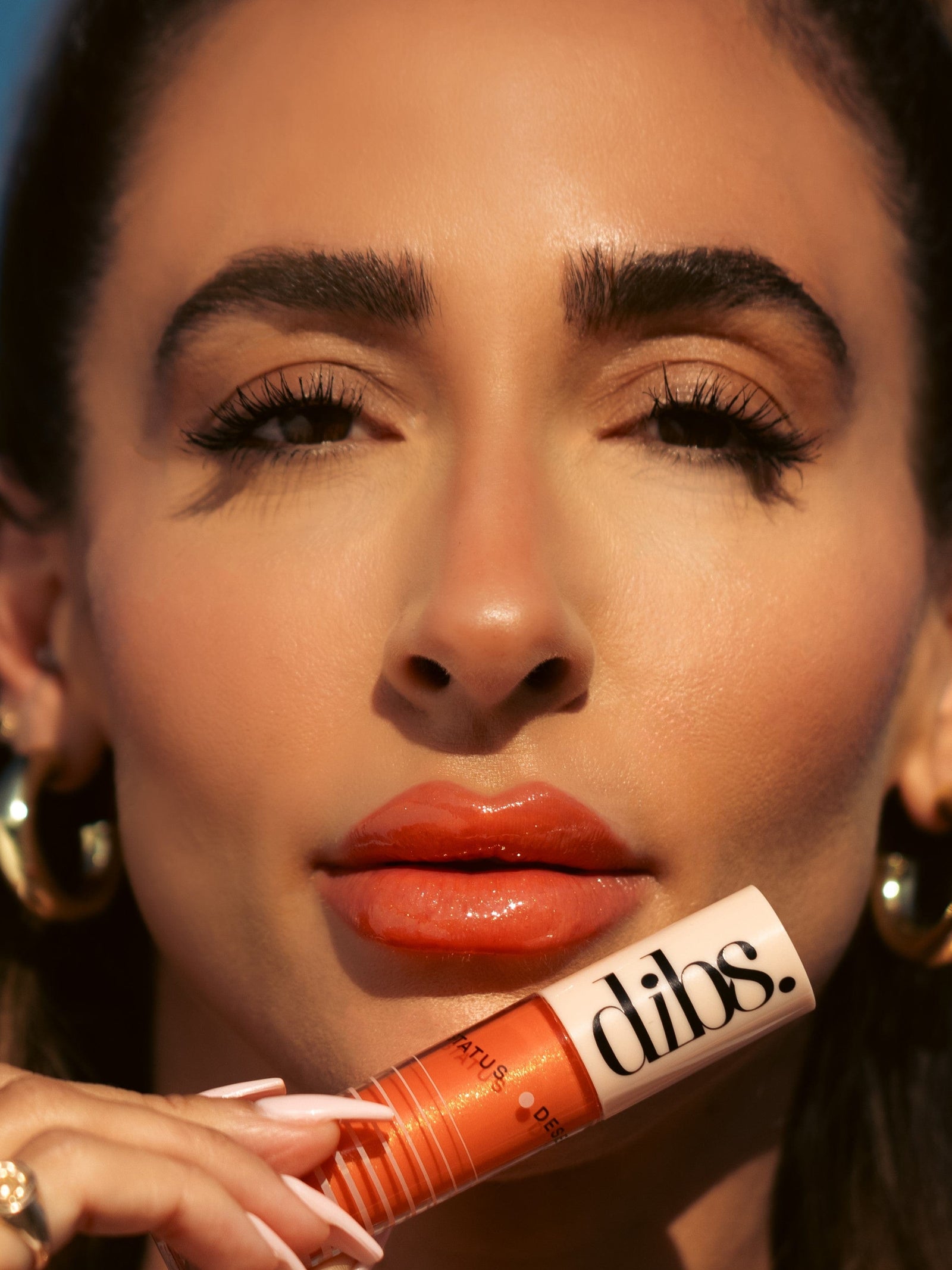 Go To Glossy Balm - Orange Crush - Tangerine Shimmer - Model Image